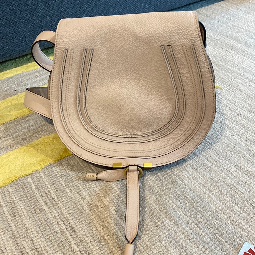 Chloe Marcie pale pink saddlebag